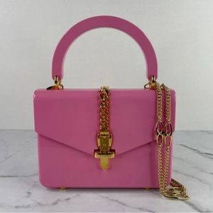 GUCCI Pink Plexiglass Mini Sylvie 1969 Top Handle